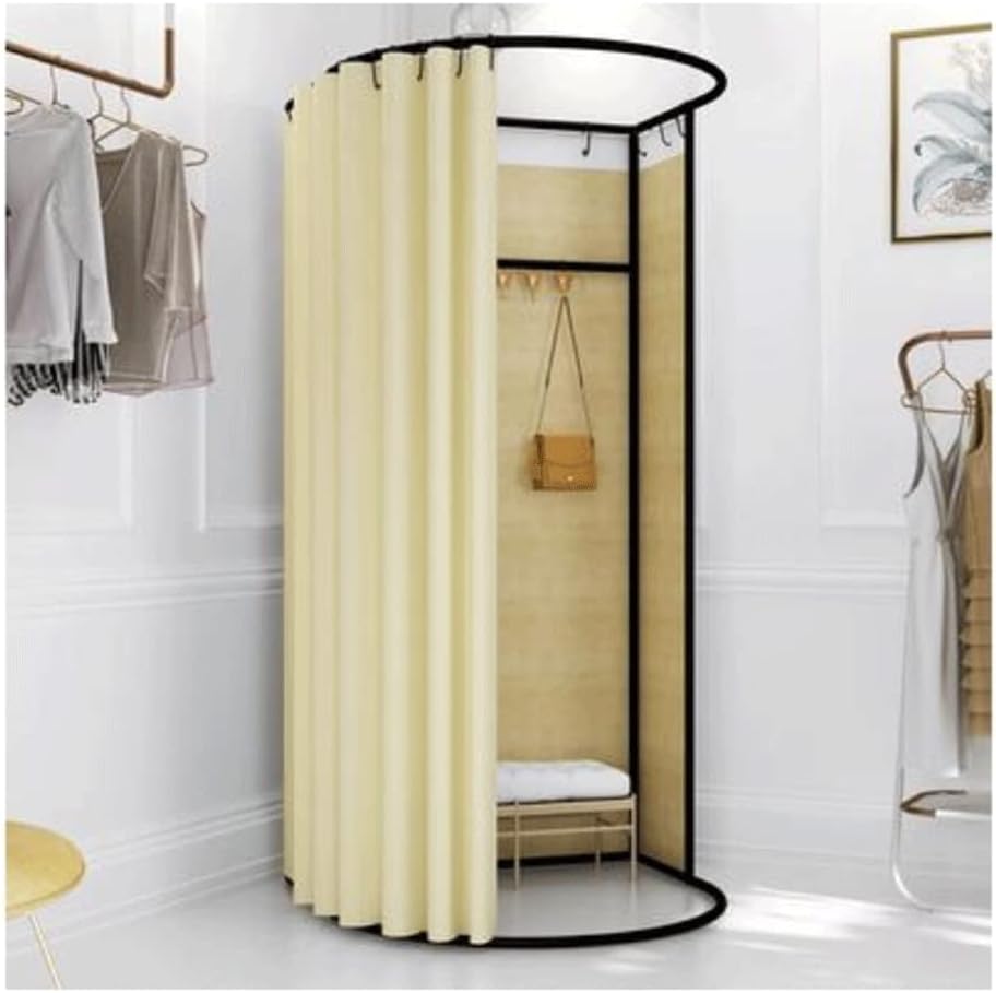 Amazon.co.jp ポータブルドレッシングルームモバイルトラックディスプレイラック半円フィッティングルームショッピングモール衣料品店