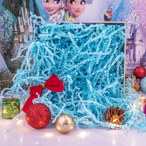 Image of Caleihd Crinkle Cut Paper Shred Filler Gift Cushion Streamer Blue