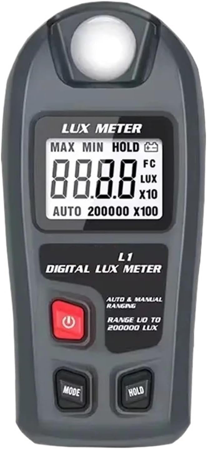 Light Meter, L1 Digital Lux Meter Professional 200000 Light FC Illuminometer Photometer Tester LCD High Accuracy,Light Meter Photography