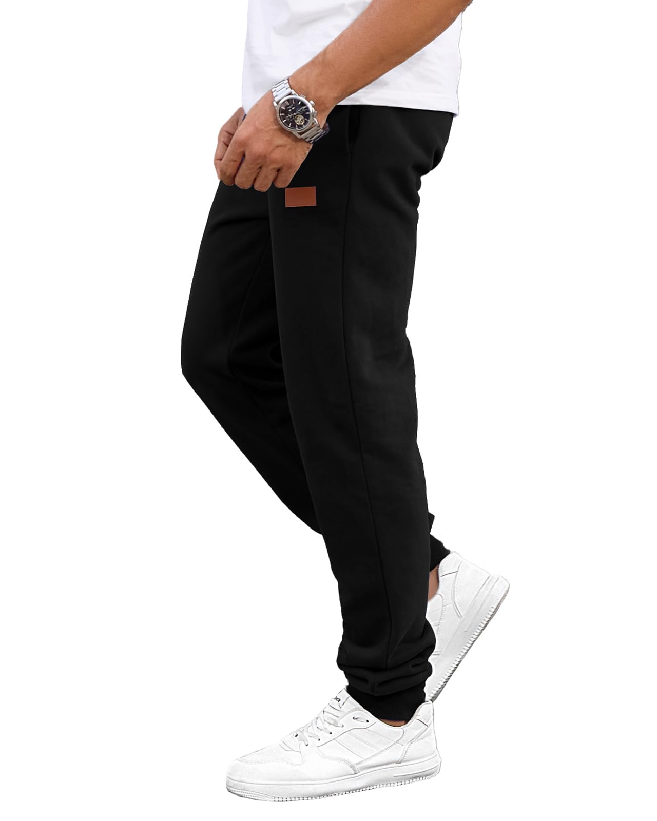HMIYA Jogginghose Herren Baumwolle Trainingshose Sporthose Freizeithose Lang Hosen Klassische Sweathose mit Taschen Winter