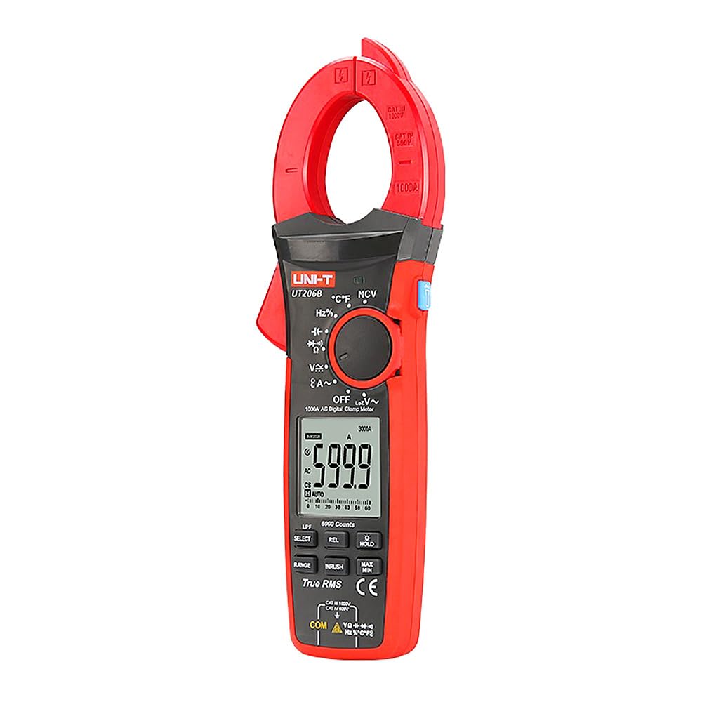 UNI-T UT206B Digital Clamp Meter DC/AC 1000A 1000V Current Voltage Tester Amperimetrica LPF ACV Auto Range 6000 Count Backlight Flashlight