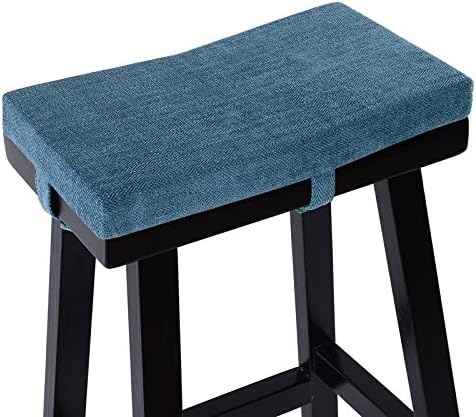 baibu Rectangle Bench Stool Cushion, Non-Slip Saddle Stool Seat Cushions Bar Stool Cushion with Machine Washable Cover - One Cushion Only (Blue, 18x9.5x1.5in)