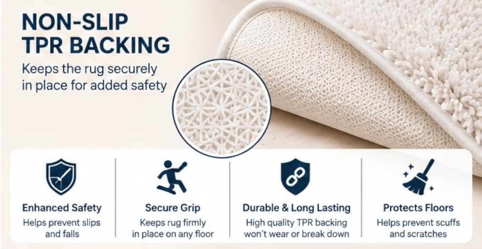 Microfiber Solid Rectangle Anti-Skid Bath Mat