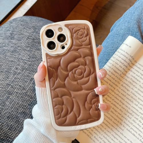 Coque camélia 3D en cuir souple iPhone 13 Pro pour sublimer vos tenues au quotidien