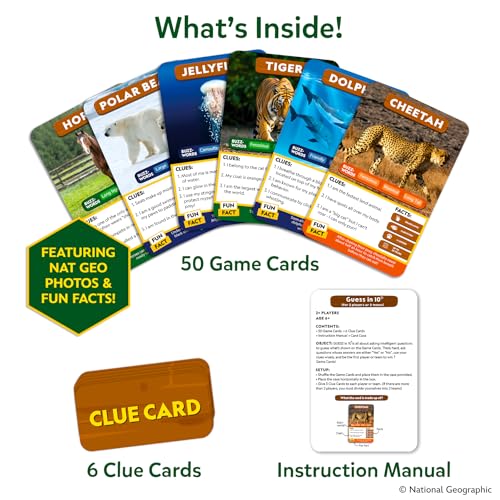 Image of Skillmatics Guess in 10 National Geographic Animals, Educational Card Game for Kids & Families, Animal Trivia & Travel Game, Gift for Boys & Girls Ages 6, 7, 8, 9 and Up
