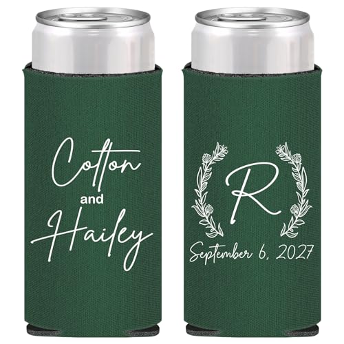 Custom Wedding Slim Can Coolers - 75 Pack