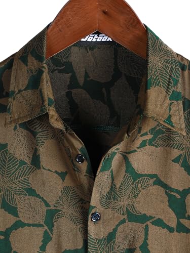 Image of JOTOOK Mens Hawaiian Shirt Short Sleeve Button Down Tropical Shirts Casual Floral Summer Beach Shirt