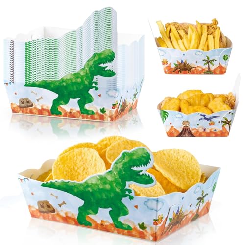 WERNNSAI Dinosaurier Snacktablett – 24 PCS Pack Dino Geburtstags...