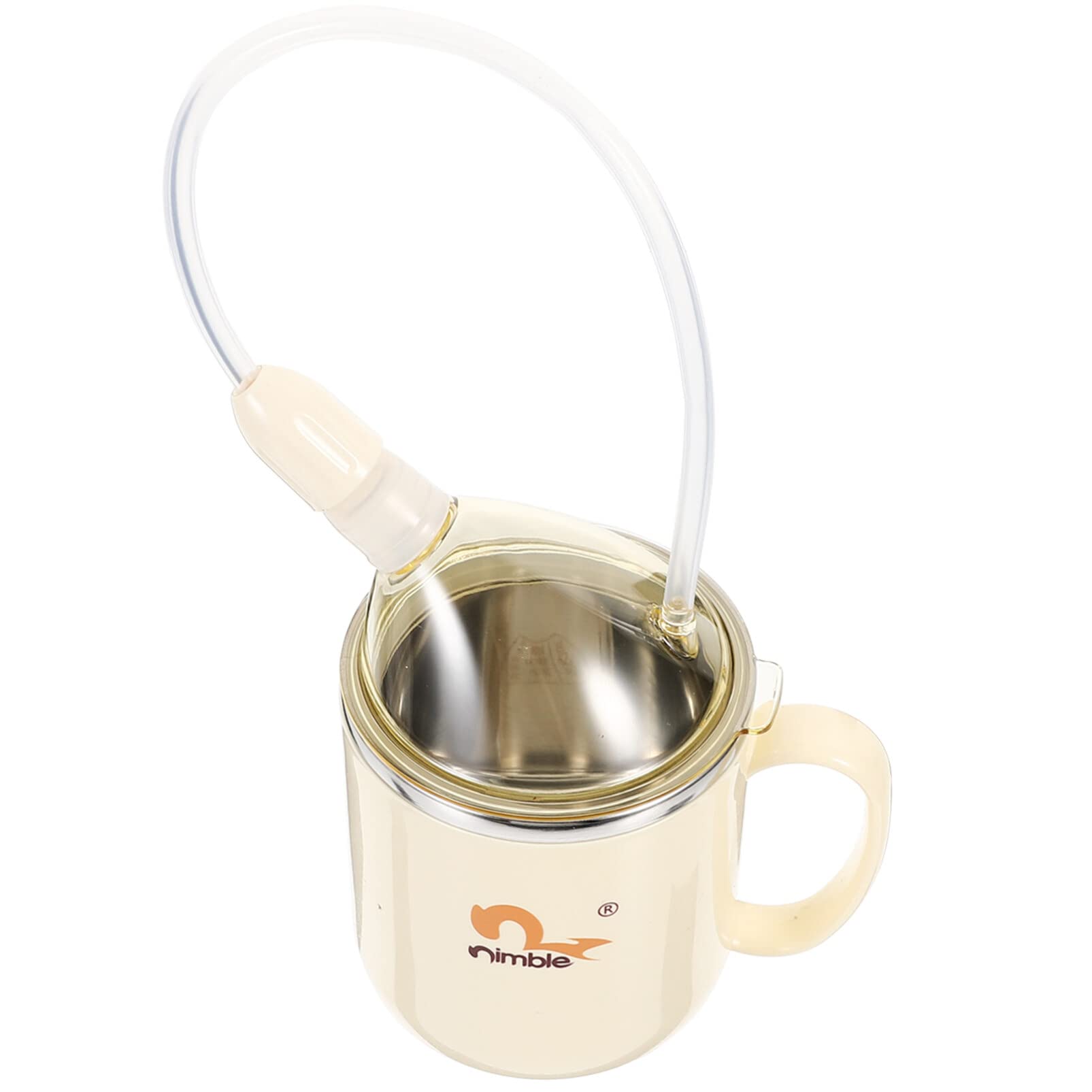 Healifty Edelstahl Trinkbecher Mit Deckel Und Strohhalm 300Ml Vakuum Isolierter Becher Für Behinderte Älteste Und Senioren Zur Flüssignahrung Und Getränke