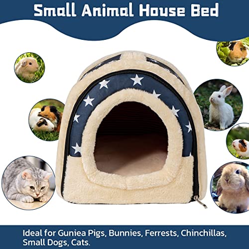 Pantula Meerschweinchen Bett Kuschelhöhle - Höhle Gemütliches groß Hamster Kleintier Bett Versteck mit Abnehmbarer Matte für Hamster Kaninchen Igel Chinchilla Bartagamen und Frettchen (Blau)