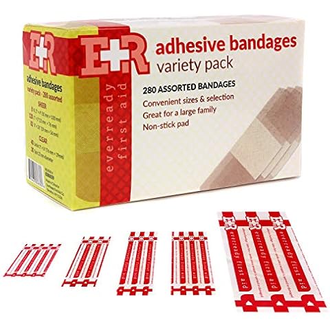 Ever Ready First Aid Quality Adhesive Bandages, Variety Pack of 280 Assorted Bandages,280 Count (Pack of 1) Cover