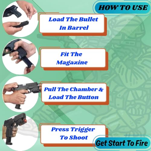 Image of GRAPHENE Pubg Mouser Gun Toy Set with Suitcase 500 6mm BB Bullets for Kids Boys Long Range Pistol Laser Light Shooting Army Police Playset Toys Not for Kids Below 14 Years Best Gift for Children