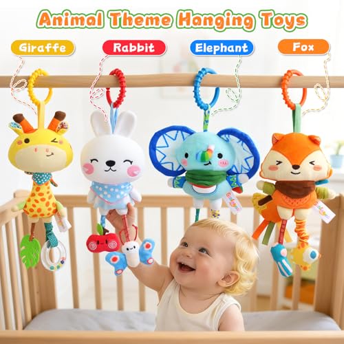 YELUFT Baby Toys for 0 3 6 9 12 Months, Baby Hanging Toys, Car Seat Stroller Crib Gym Baby Rattle Toys with Teether for Newborn Infants Toddlers Baby Boys Girls Gifts — view 3