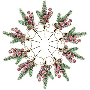 Redberrystemsfloralpineconeschristmasartificialpinebranchesevergreenbranchberriesdecor10pcsholidayfloralpickshollystemfordecorationdiychristmascraftwreathdecoration Urban Country Home Decor Red berry stems floral pine cones christmas artificial pine branches evergreen branch berries decor 10pcs holiday floral picks holly stem for decoration diy christmas craft wreath decoration urban country home decor