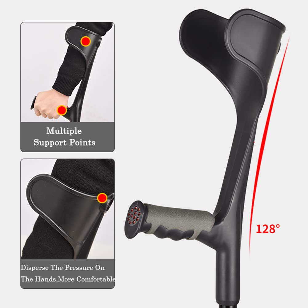 NGD Muletas para Caminar Plegables, Muletas de Codo de Aluminio para Adultos-Agarre Cómodo,Muletas Ortopédicas Telescópica Regulables con Agarres Ergonómicos(x2 uds)