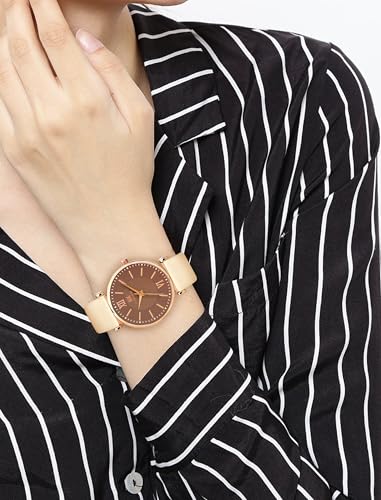 Image of IIK COLLECTION Watches for Women Round Dial |Analogue Quartz Movemnet Ladies Watch|Long Battery Life|Leather Bracelet Strap|Buckle Lock Clasp Safety Watches for Girls