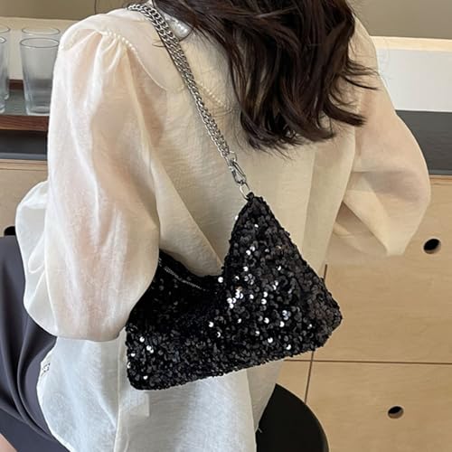 Octwine Shinny Sequin Bag Bucket Purse Handbag Shoulder Bags Pink Crossbody Bag Party Prom Crossbody Bag for Women4
