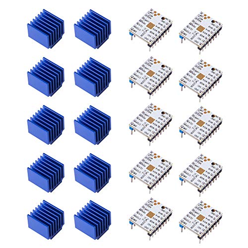 10Pcs Tmc2208 3D Printer Stepper Motor Driver,Tmc2208 V1.2 Stepper Driver Module Carrier With Heat Sink Screwdriver For 3D Printer Controller Mother Boards Reprap Ramps1.4 Mks Prusa I3 Ender-3 Pro #TOP2