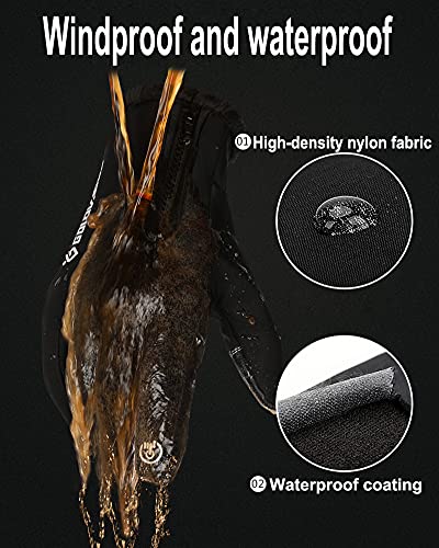 Andyshi Gloves Men Women Winter Outdoor Sports Anti-Slip Windproof Waterproof Touch Screen Cycling Riding Skiing Running Driving Thicken Warm Fleece Lined Elastic Zipper Glove (Black2, Large) #TOP5