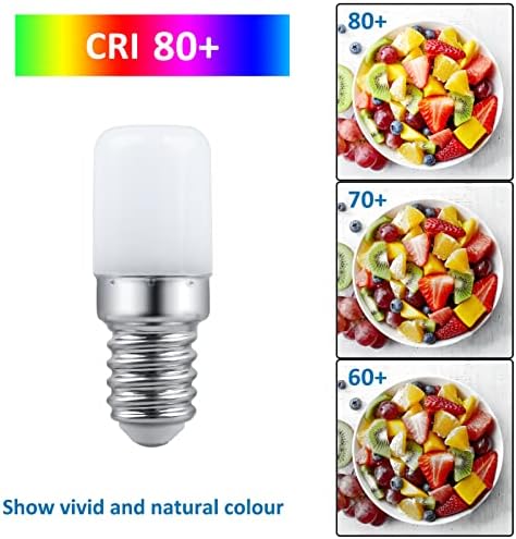 T18 E14 LED Light Bulb Fridge 3W AC 230V, 300LM Warm White 3000K, Non-Dimmable, 30W Incandescent Equivalent, E14 LED Refrigerator Bulb for Freezer, Night Light, Sewing Machine, Pack of 2