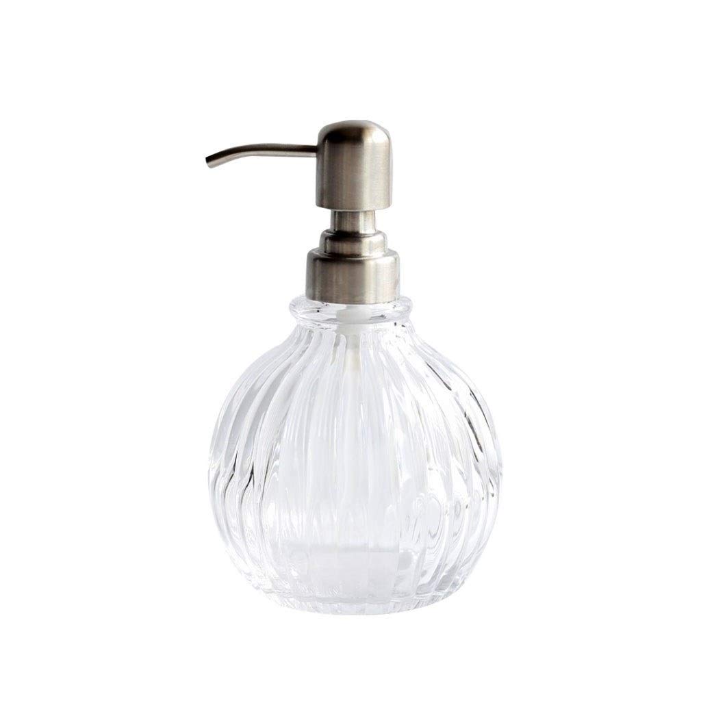 dispenser sapone/Dosatori per sapone liquido 350ml Vetro dispenser di sapone e liquidi Dispenser Cucina dispenser di sapone in acciaio inox Adatto Pompa for il sapone e disinfettante della mano (trasp