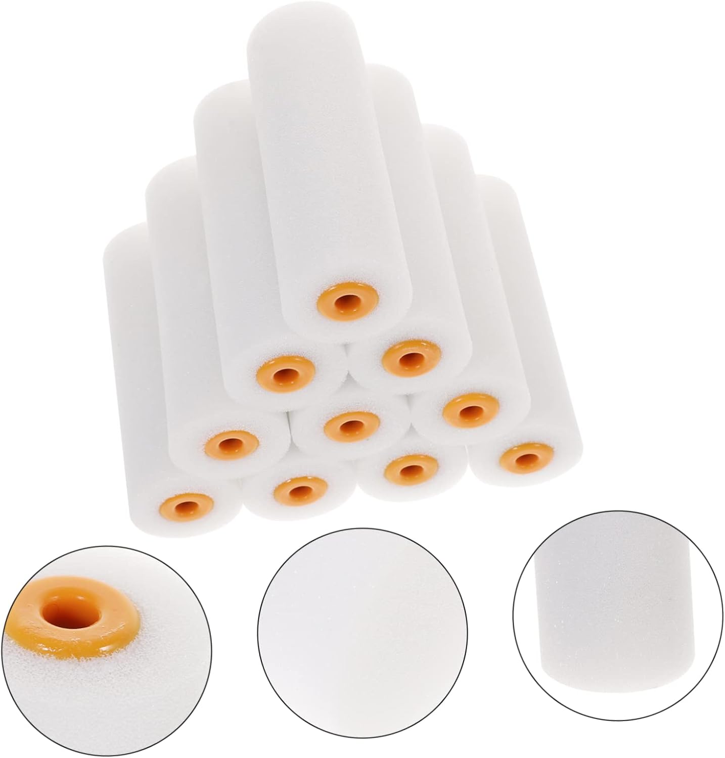 Veemoon 5sets Paint Rollers for Painting 4 Inch Foam Rollers Replacement Covers for Water Oil Based Paints Wall Cabinet Painting 10pcs*5