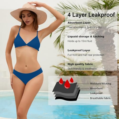 Image of SherryDC Women's Period Swimwear Bikini Bottoms-Menstrual Leakproof Swimsuit Bottoms Briefs for Teen Girl