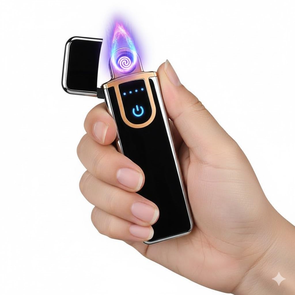 Drumstone® 𝟏𝟓 𝐘𝐞𝐚𝐫𝐬 𝐆𝐮𝐚𝐫𝐚𝐧𝐭𝐞𝐞 Rechargeable Touch Ignition Lightr - USB Charging, Windproof Plasma Lighter for Cigarettes, (Black) Best Gift for Smokers, Flameless Electric Lighter-picture-16