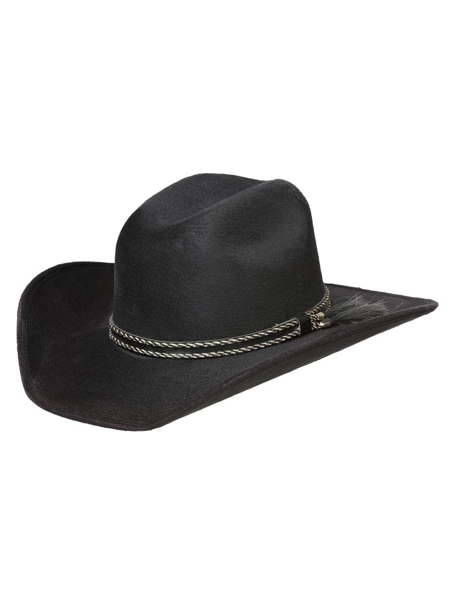 Suede Western Kids Hat Black