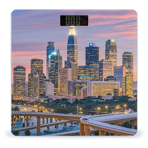 Báscula Digital de Baño con Diseño Los Angeles Skyline miniatura 1