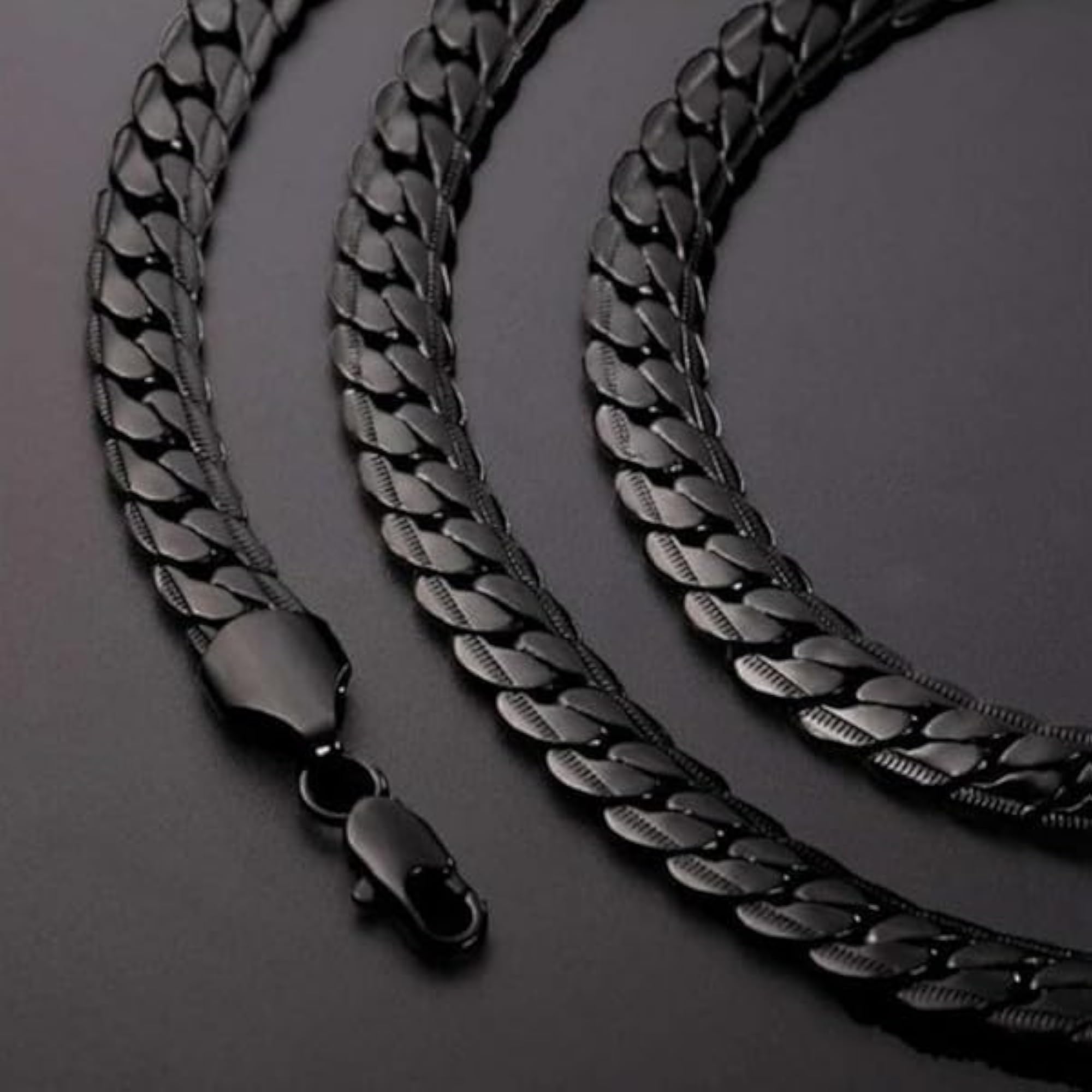 Stylish Black Stainless Steel Chain Necklace for Men