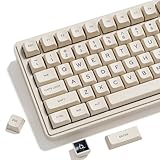 OHY XVX Creamy PBT Keycaps -Tofu Block Themed 132 Keys MDA Profile Doubleshot Keycap Set | Universal Compatibility for MX-Style Switches Mechanical Keyboards-Creamy White