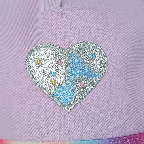 Glitzern Baseball Cap Kinder Mädchen, Süße Baseballkappe mit Herz-Stickerei, UV-Schutz Snapback Trucker Cap Verstellbare Schirmmütze Sport Sonnenhut für Outdoor Sport Freizeit Schule 3-8 Jahre