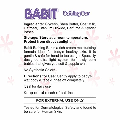Image of Babit Baby Soap - Pack of 4 (75gm) | Goat Milk & Shea Butter | Soothes Rashes & Dry Skin | Gentle Hydration for Newborns, Babies & Kids | Baby Skin Care Products Kit Essential