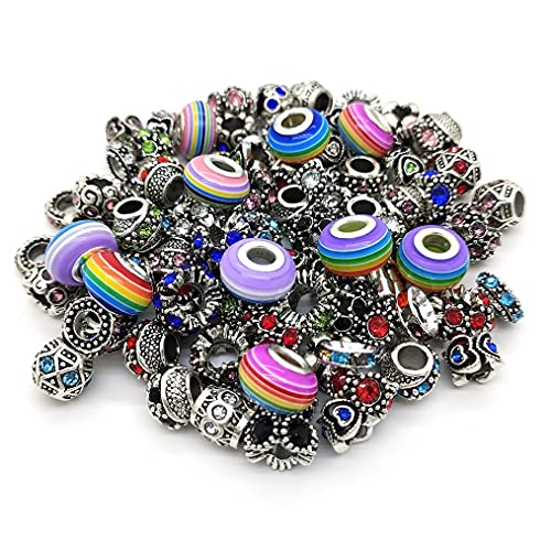 YIQIFLY Mélange de 60 perles en résine pour fabrication de bracelets, bijoux, cadeaux de Nouvel An, cadeaux d'anniversaire, cadeaux de Noël (mixte) Cover