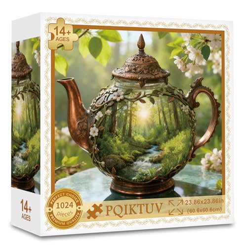 PQIKTUV Puzzles for Adults 1024 Pieces Surreal Nature Landscape Print for Boho, Jigsaw Puzzles with HD Poster, Puzzles with Letter Markings, Gift for Family Friends