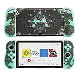WISHAVEN Nintendo Switch OLED対応保護ケース 夜光シリコンソフト保護カバー Nintendo Switch OLEDコンソール Joy-Conコントローラー用 - (ゼルダの失われた遺跡)