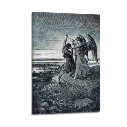 Toile Gustave Doré Jacob avec l'ange pour sublimer votre décoration de salon