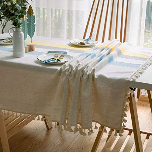 Nappe de table rectangulaire haut de gamme à franges pour table de style - 4