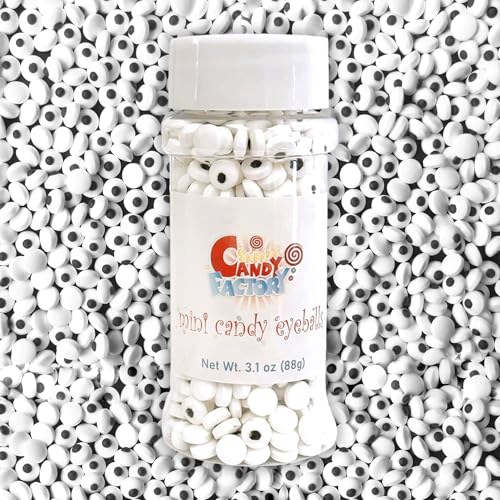 Sarah's Candy Factory Mini Size (0.3 Inches) 3.1 Oz In Bottle Candy Eyes Eyeballs For Cake, Cupcake Toppers, Cookie Decorations Edible Sugar Icing Kosher In A Bottle