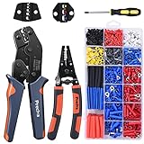 【2-in-1 Crimpzangen Set】Das Krimpzange Set enthält aus einer Zange, zwei Backen. Die Aderendhülsenzange werden für 0.5-6mm²Aderendhülsen und die Kabelschuhzange für 0.5-2.5mm² Kabelschuh. Zum Austauschen der Backen wird ein kostenloser Schraubendreher mitgeliefert.
