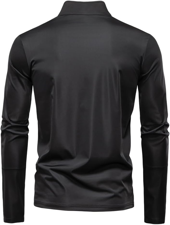 Athletic Running Shirts for Men Pullover Sun Shirt Quick-Dry Quarter Zip Workout Sports Shirts - Image 4