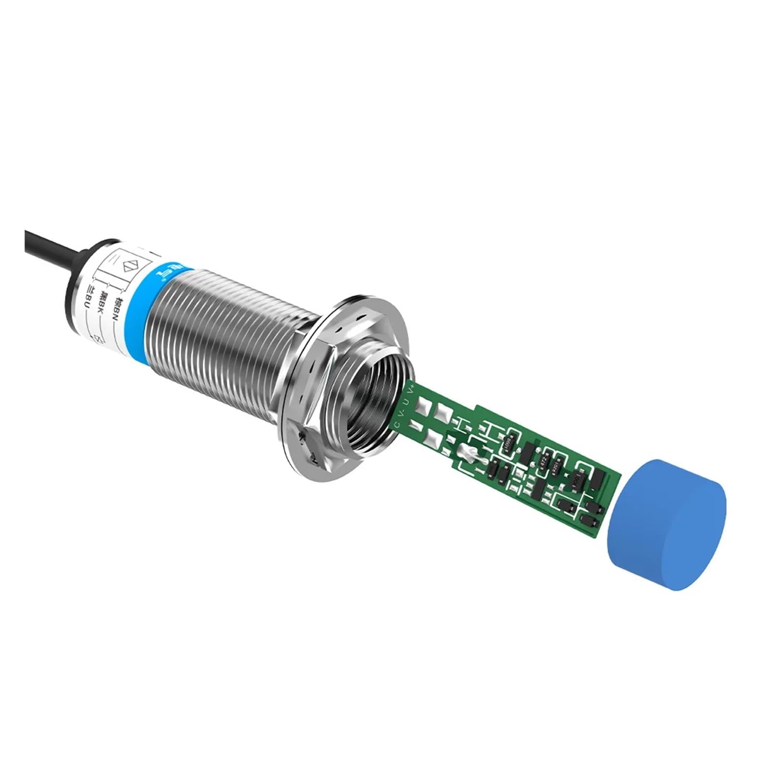 Sensor de proximidad Desplazamiento Lineal analógico M12, M18 y M30, Salida Voltaje 0-10 V o Corriente 4-20 mA, Interruptor detección(M18 5mm Dual Output)