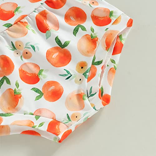 Sdghg Infant Baby Girl Short Sleeve T-Shirt + Peaches Print Shorts + Headband Set Spring Summer Outfits 3Pcs Clothes Set (6#Green, 6-12 Months) #TOP5