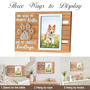 Dog Memorial Gifts for Loss of Dog, Wooden Pet Memorial Collar Frame for 4x6in Photo – Pet Sympathy Gifts for Dogs – Loss of Dog Sympathy Gift – Thoughtful Cats and Dog Memorial Picture Frame