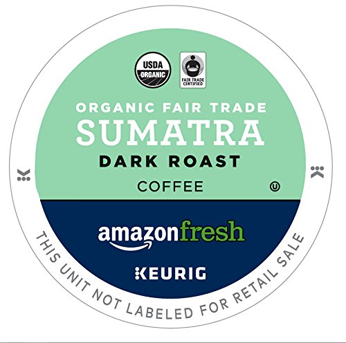 Amazonfresh 80 Ct. Organic Fair Trade K-Cups, Sumatra Dark Roast, Keurig K-Cup Brewer Compatible #TOP1