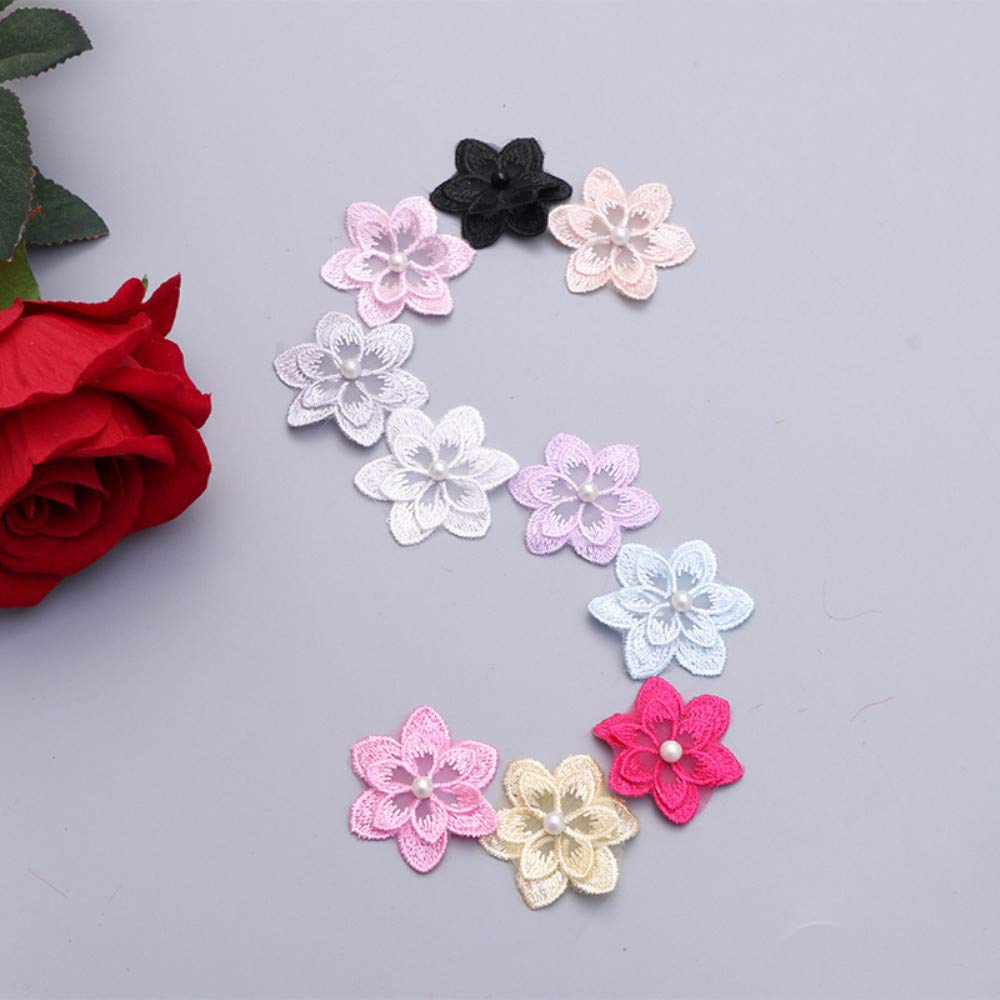 Amazon | 【Wdlife】レース生地刺繍ワッペンアップリケ花柄 刺繍花