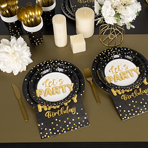 Decorlife Birthday Party Plates Serves 16, Happy Birthday Plates And Napkins Party Supplies, Cups For Men Adults 30Th, 40Th, 50Th, 60Th Birthday, Total 112Pcs #TOP3