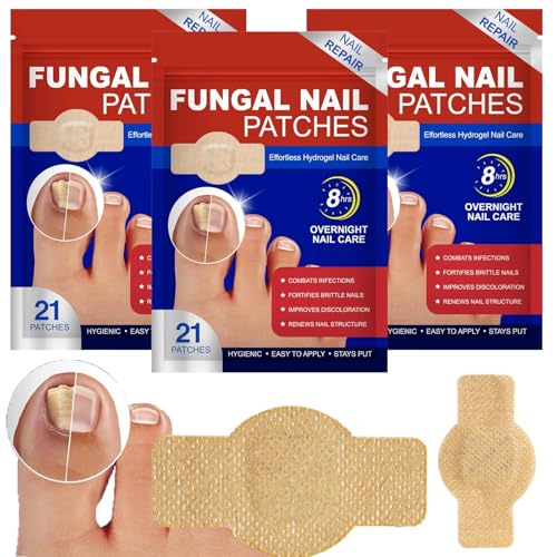 63 Stück Pilz Nagel Patches Nagelpilzpflaster Nagelpilz Pflaster Fungal Nail Patches Zehennagel Korrektur für Beschädigte Nägel und Das Erscheinungsbild Verfärbter Nägel