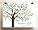 Wedding guest book alternative Woodgrain look thumbprint tree poster with lovebirds on branches